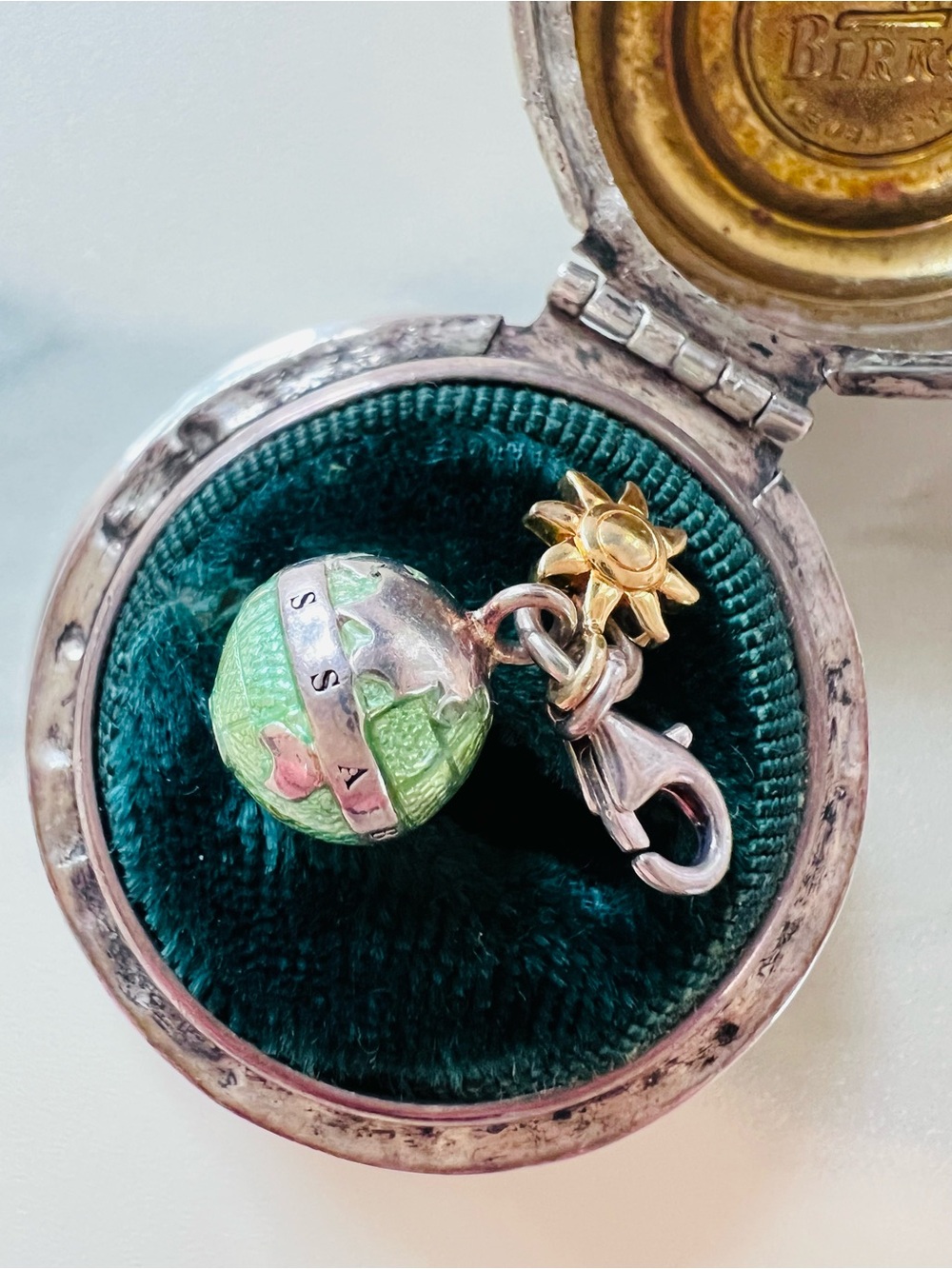 Rare Retired Thomas Sabo Celestial Earth Sun Enamel Globe Pendant Charm